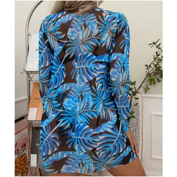 Boho Floral Print Bikini Cover up Set Beach Swim - Picture 13 of 13